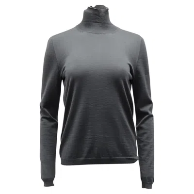 Pre-owned Marni Long Sleeve Turtleneck Sweater In Grey Wool In Gray
