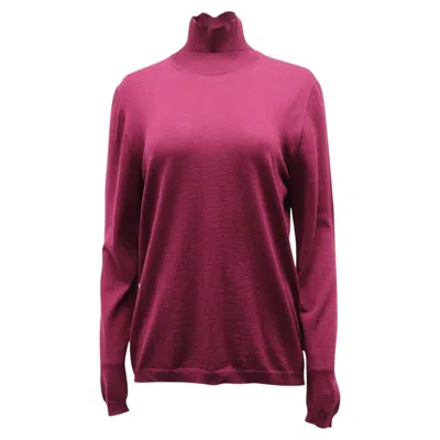 Pre-owned Marni Long Sleeve Turtleneck Sweater In Maroon Wool In Red