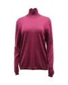 Marni Long Sleeve Turtleneck Sweater In Maroon Wool In Red