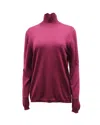 Marni Long Sleeve Turtleneck Sweater In Maroon Wool In Red