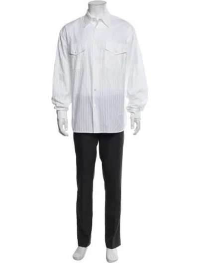 Pre-owned Marni Long Sleeve Tuxedo Shirt In White