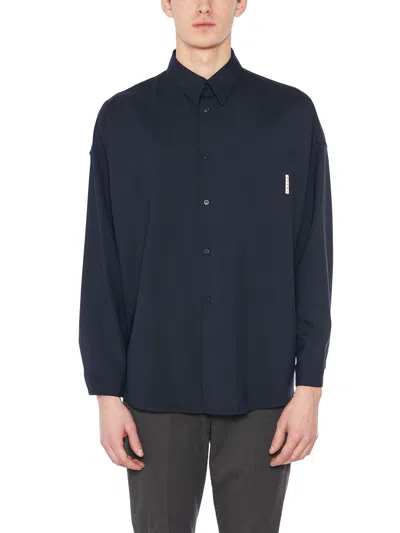 Marni Long-sleeved Button-down Shirt In Black