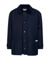 Marni Logo Patch Buttoned Coat In Black