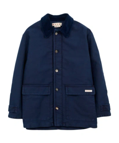 Marni Long-sleeved Coat In Black