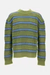Marni Mens Acid Fuzzy Wuzzy Striped Wool-blend Jumper In Green