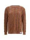 Marni Long-sleeved Cable-knit Sweater In Brown
