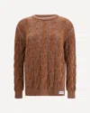 Marni Long-sleeved Cable-knit Sweater In Brown