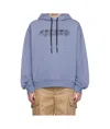 Marni Blue Argyle Logo Hoodie In Blue