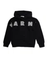 Marni Long-sleeved Hooded Sweatshirt In Black