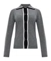 Marni Virgin Wool Cardigan With Contrasting Collar In Gray