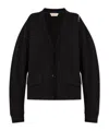 Marni Blue Silk And Wool Blend Cardigan With Contrasting Back Panel In Black