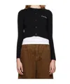 Marni Logo-embroidered Cotton Cardigan In Black