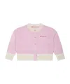 Marni Cardigan In Cotone Con Logo In Pink