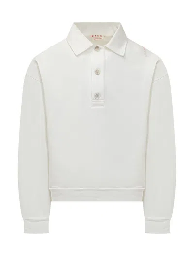 Marni Cotton Polo Shirt In White