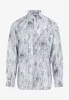Marni Patterned Shirt With Collar And Pocket In Gray