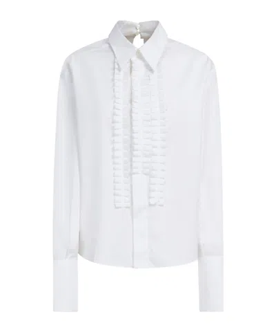 Marni Long-sleeved Ruffled Shirt In White