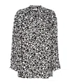 Marni Floral Ruffled Lightweight Long Sleeves Top In Black