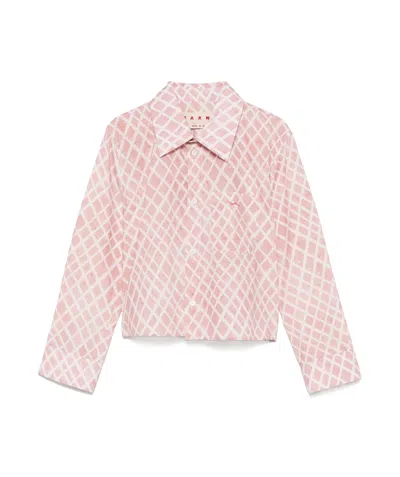 Marni Checked Shirt In Pink