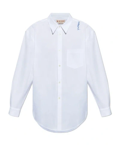Marni Long-sleeved Shirt In White