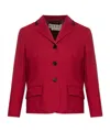Marni Wing Collar Button Front Jacket In Red