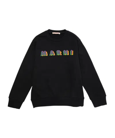 Marni Long-sleeved Sweater In Black