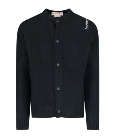 Marni Black Brushed Mohair Cardigan