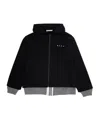 Marni Long-sleeved Zipper Sweatshirt In Black