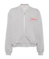Marni Gray Zipped Sweatshirt In White