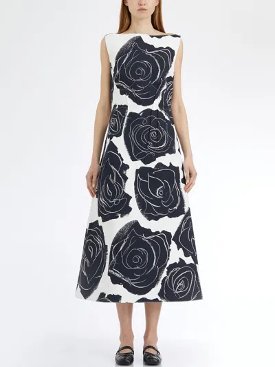 Marni Long Sleeveless Cotton Dress In Multi