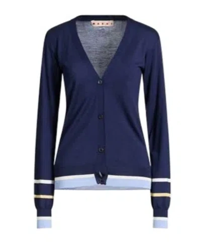 Marni Long Sleeves Cardigans In Blue