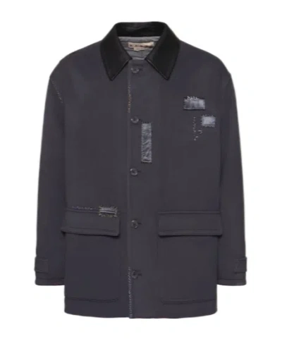 Marni Longsleeve Cropped Coat In Black