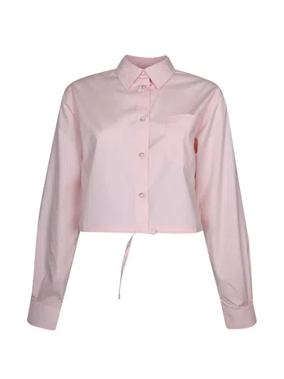 Marni Long-sleeve Cropped Shirt In Pink