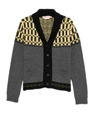 Marni Long-sleeve V-neck Cardigan In Black