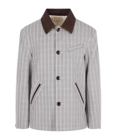 Marni Long-sleeved Casual Jacket In Gray