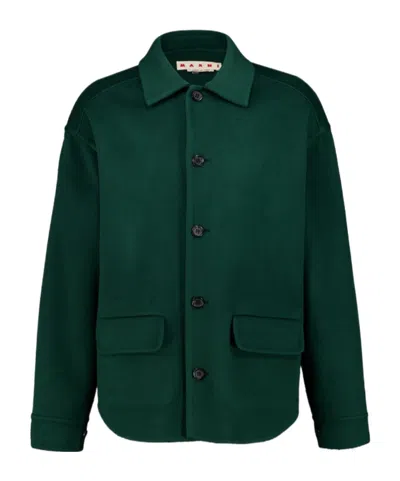 Marni Long-sleeved Casual Jacket In Green