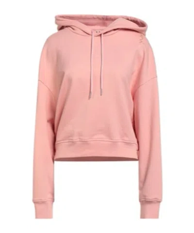 Marni Long-sleeved Hooded Sweatshirt In Pink