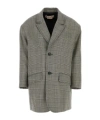 Marni Wool Blazer Oversize Embroidered Checked Design In Brown