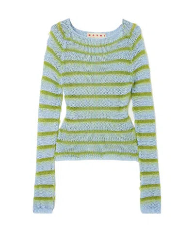 Marni Long-sleeved Sweater In Green