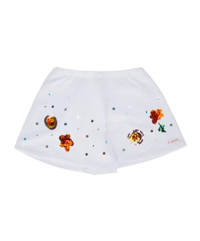 Marni Loose Waist Shorts In White