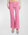 MARNI LOW-RISE STRIPED FLARE TROUSERS
