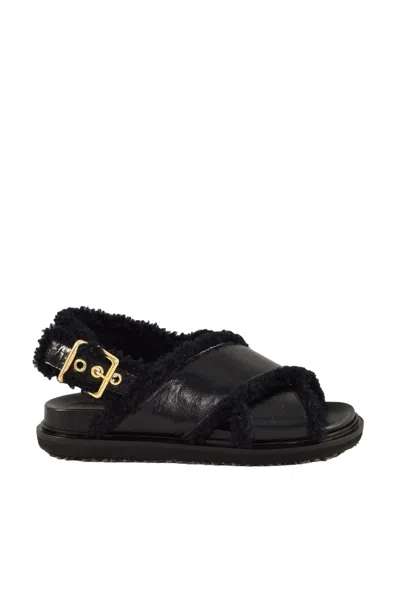 Marni Low Sandal Leather - Black