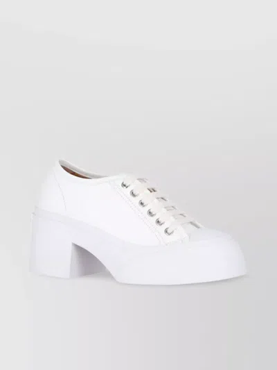 Marni Low Top Chunky Heel Sneakers In White