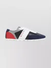 Marni Logo-embroidered Suede-trimmed Leather Sneakers In Multi