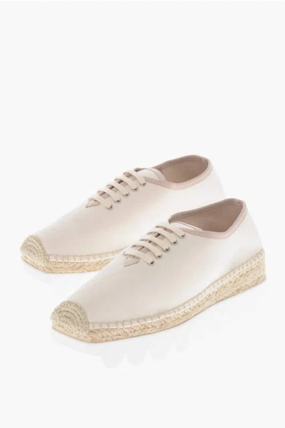 Marni Low-top Sneakers Espadrillas In Canvas With Square Toe In Pink