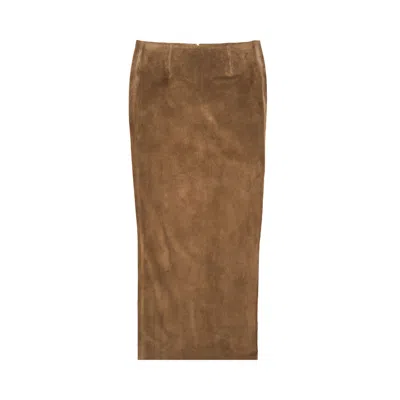 Pre-owned Marni Low Waisted Long Pencil Skirt 'creta' | Brown | Women's Size 40