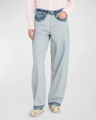 Marni Low-waisted Reverse Jeans In Azure