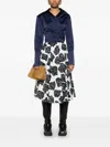 Marni Floral Print Midi Skirt With Discreet Zipper Closure In 白色