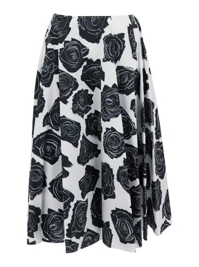 【送料&関税込】Marni Multicolor Skirt With All-over Floral Marni Luna Multicolor Skirt With All-over Floral Print In