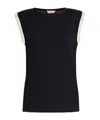 Marni Black Sleeveless Top With Boat Neckline And Rear Button Closure In Cotton Woman In Black