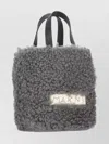 Marni Luxurious Fur Detail Handbag And Strap In Gray